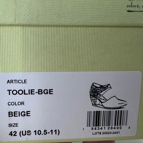 L`Artiste Spring Step Toolie-B Heel Floral Leather Beige Women 42/10.5-11 NWB - Picture 11 of 11